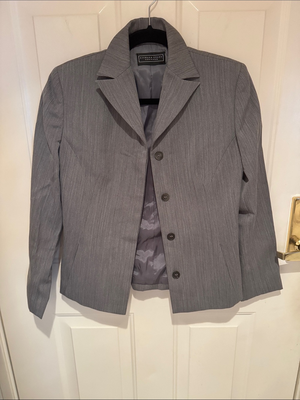 Richard Tyler Couture Gray Pinstripe Blazer